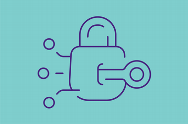 graphic of a key inserted into a padlock