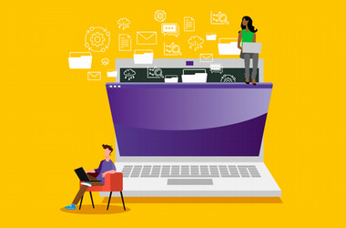 Graphic of a file folder being organized